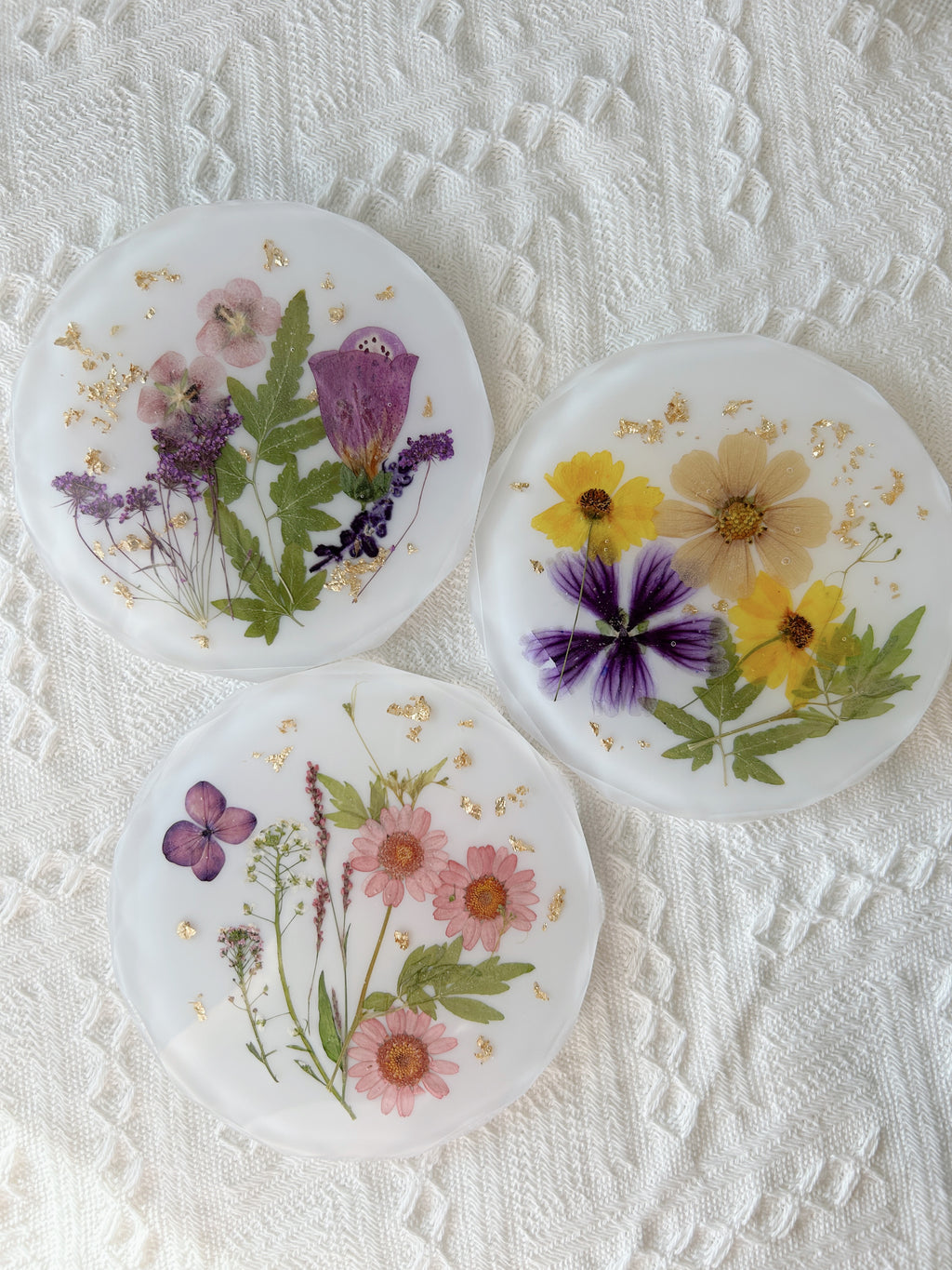 【Floral Fusion】Handmade Resin Diamond-shaped Coaster (individual)