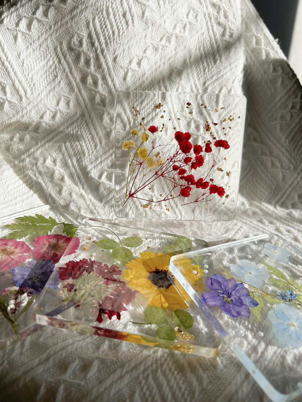 【Floral Fusion】Handmade Resin Coaster with Dried Pressed Flowers (individual)