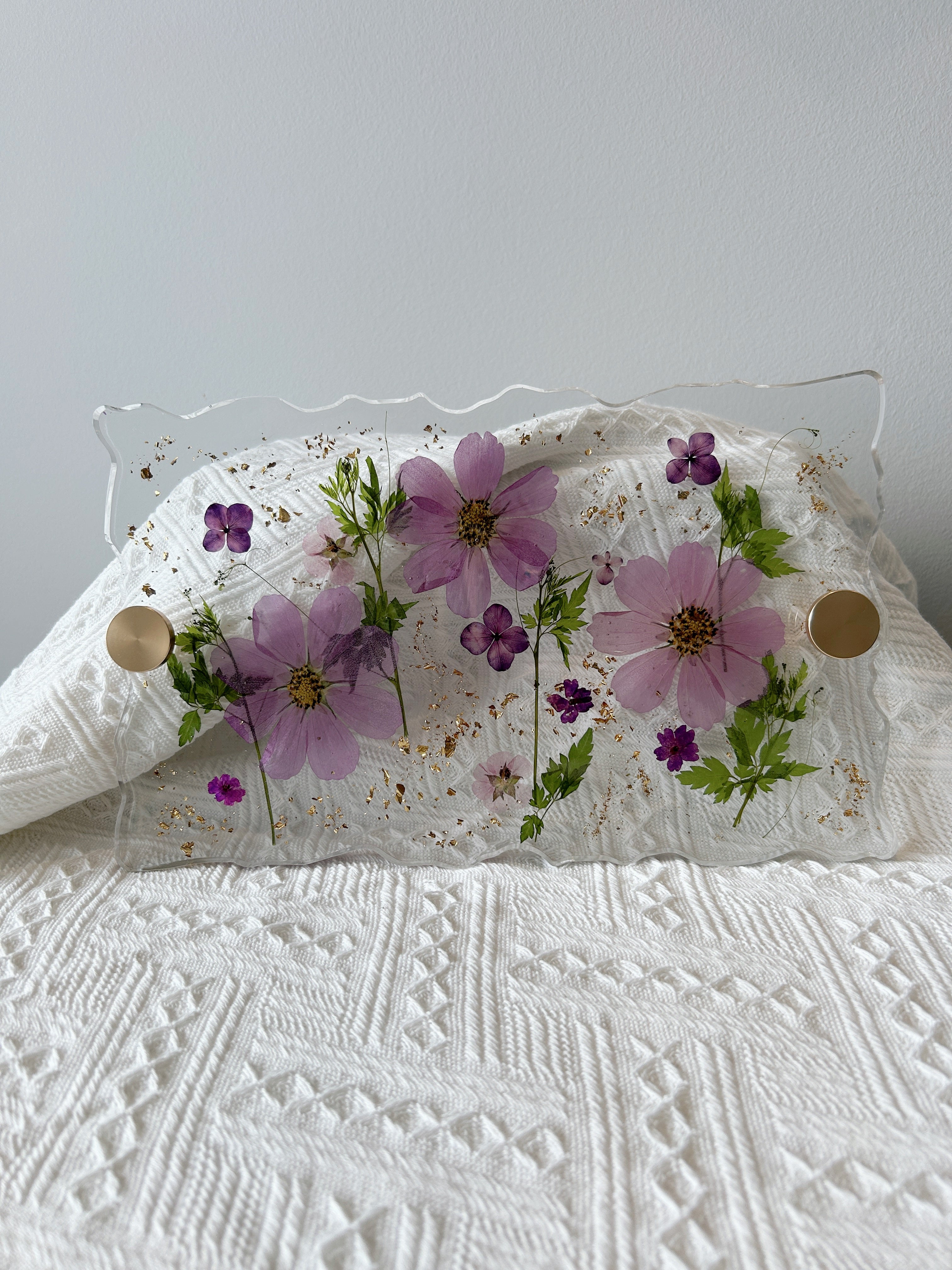 【Floral Fusion】Handmade Resin Serving Tray
