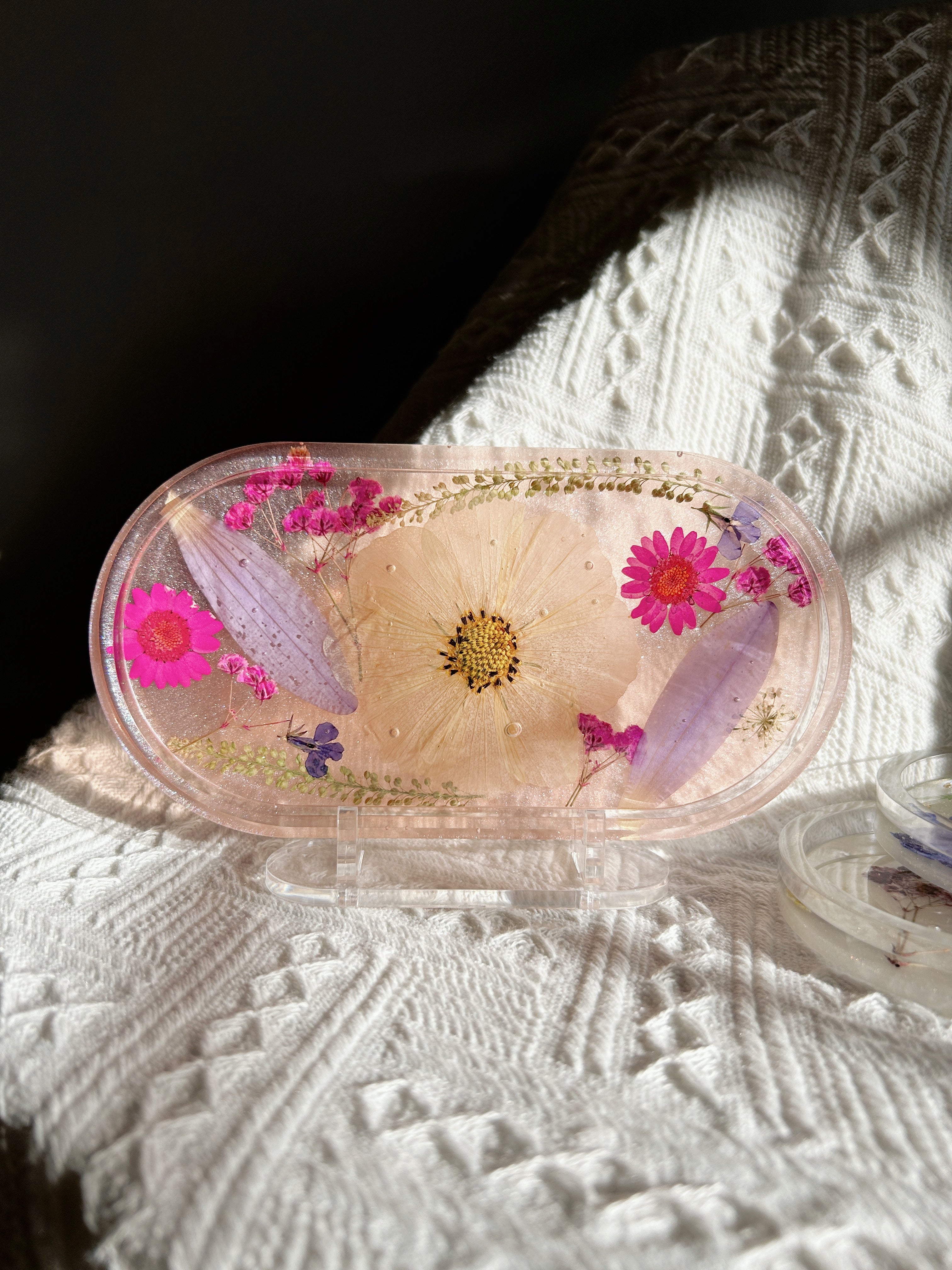 【Floral Fusion】Handmade Resin Trinket Tray (individual)