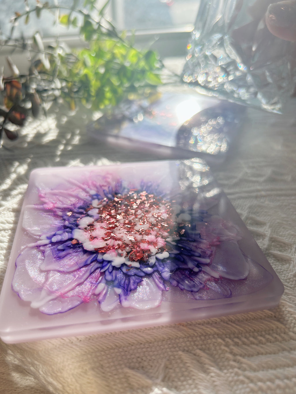 【Blooming Beauty】Handmade Resin Coasters (pair)