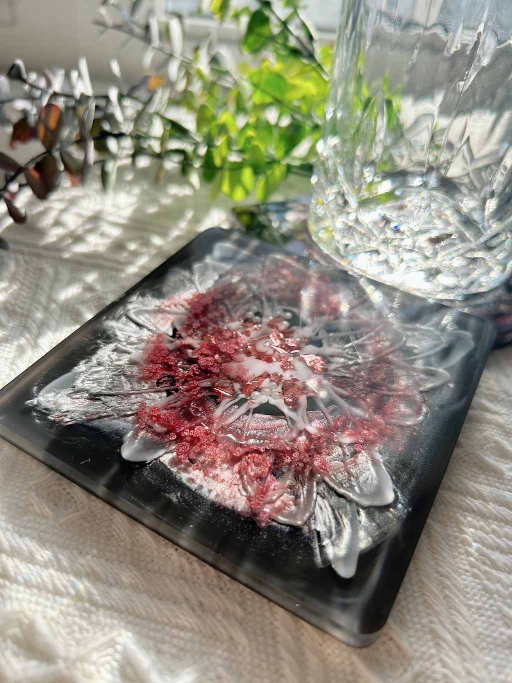 【Blooming Beauty】Handmade Resin Coasters (pair)