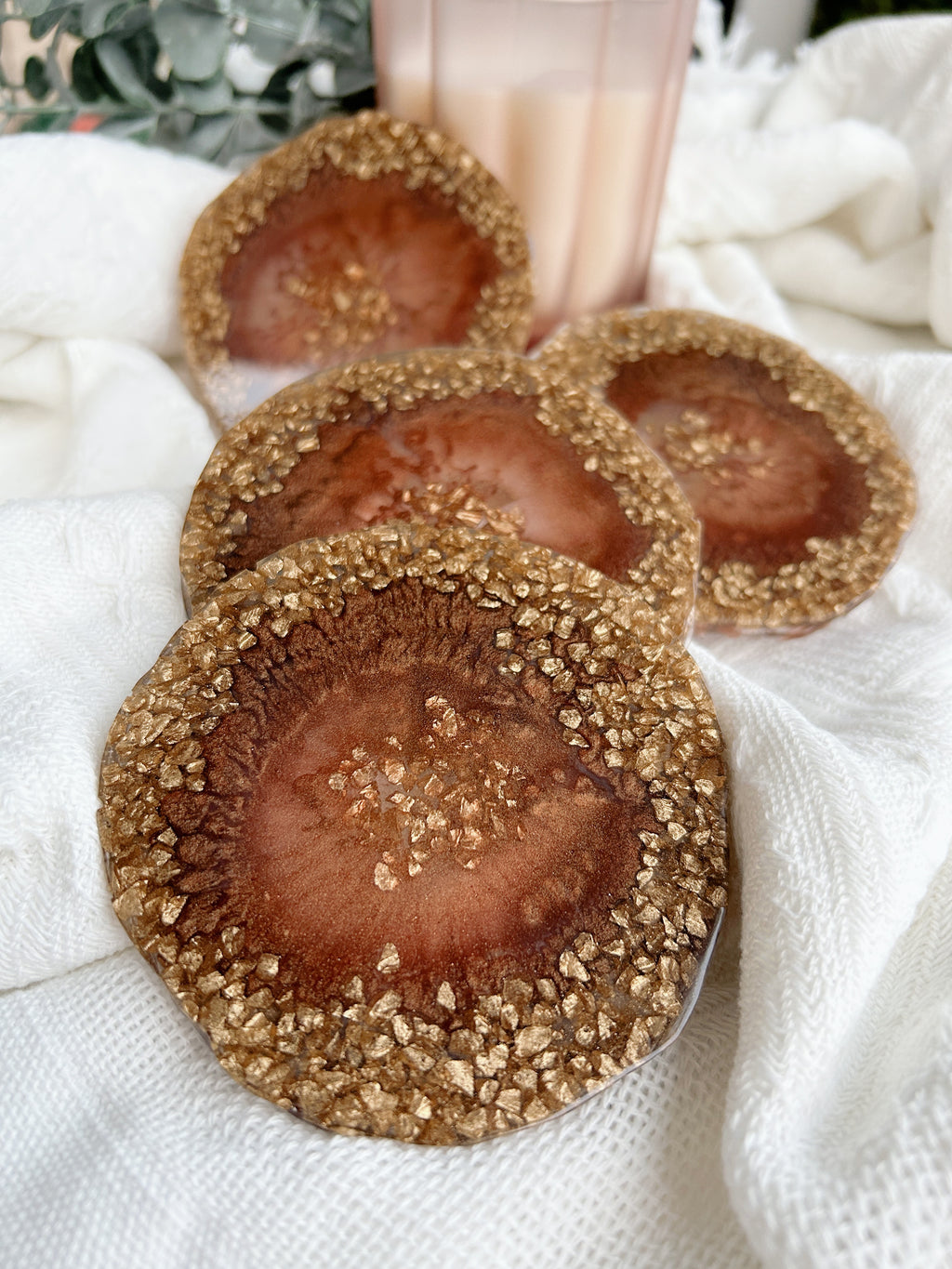 【Geode Luxe】Handmade Resin Coasters (set of 4)