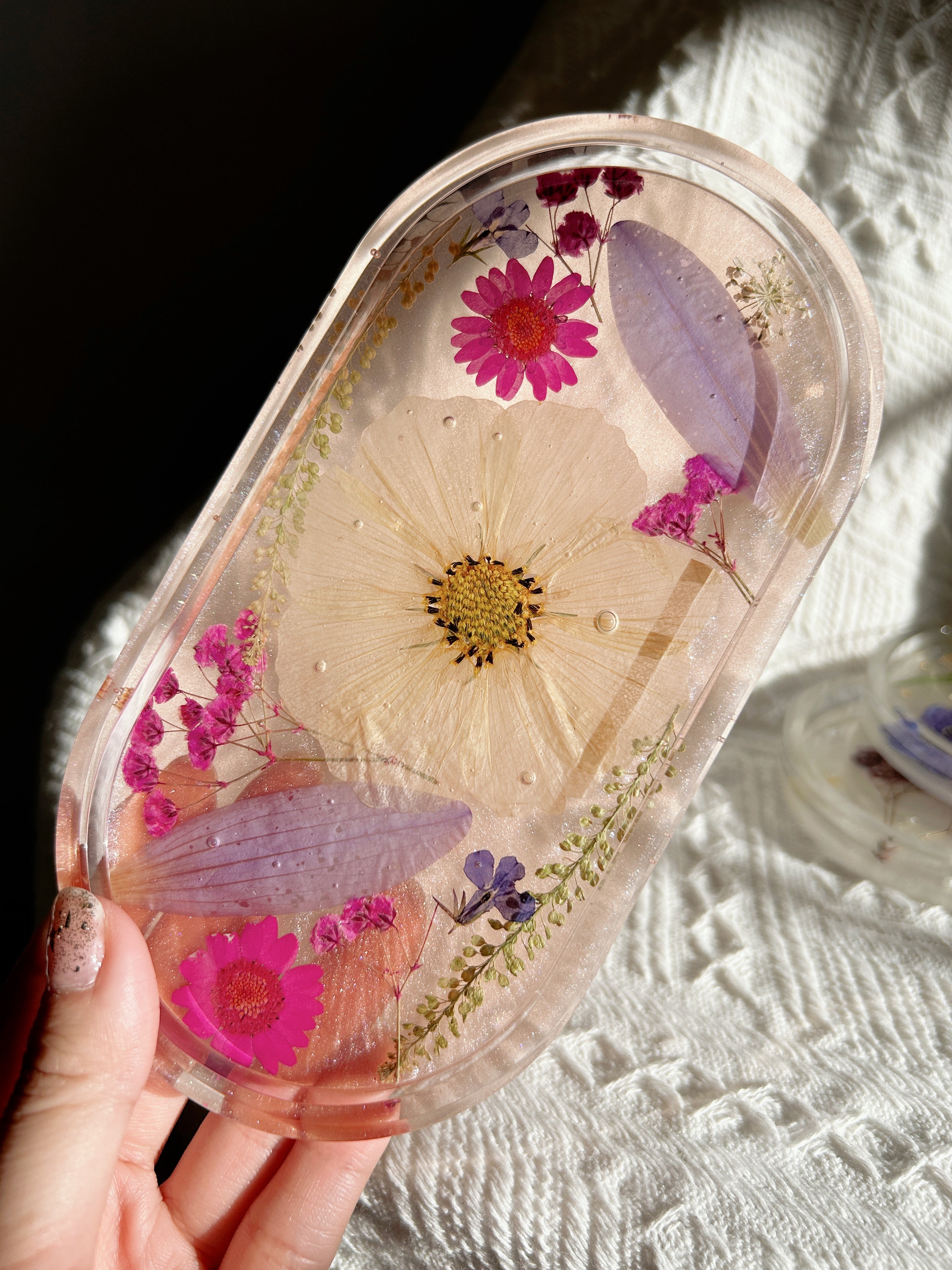 【Floral Fusion】Handmade Resin Trinket Tray (individual)
