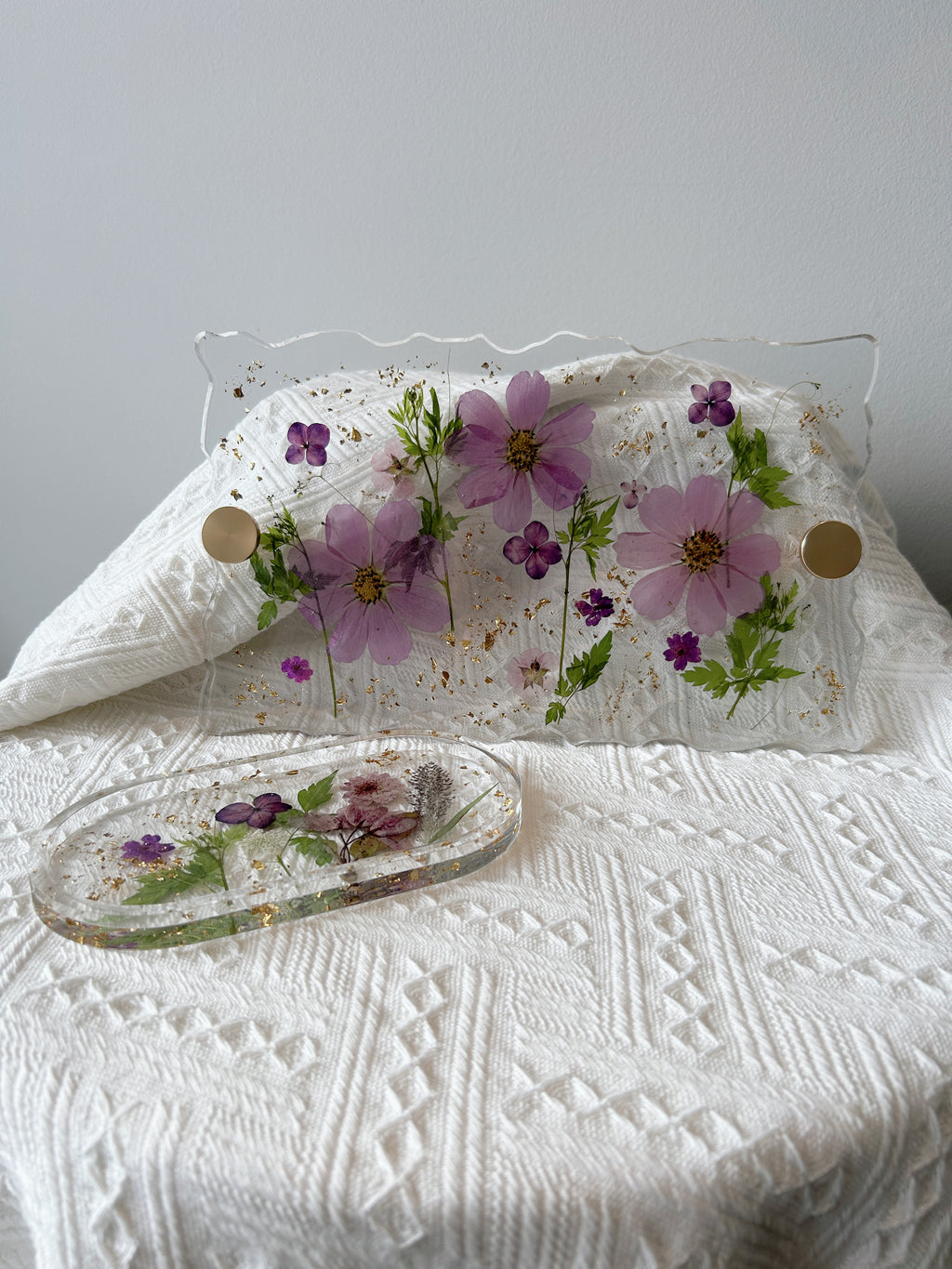 【Floral Fusion】Handmade Resin Serving Tray