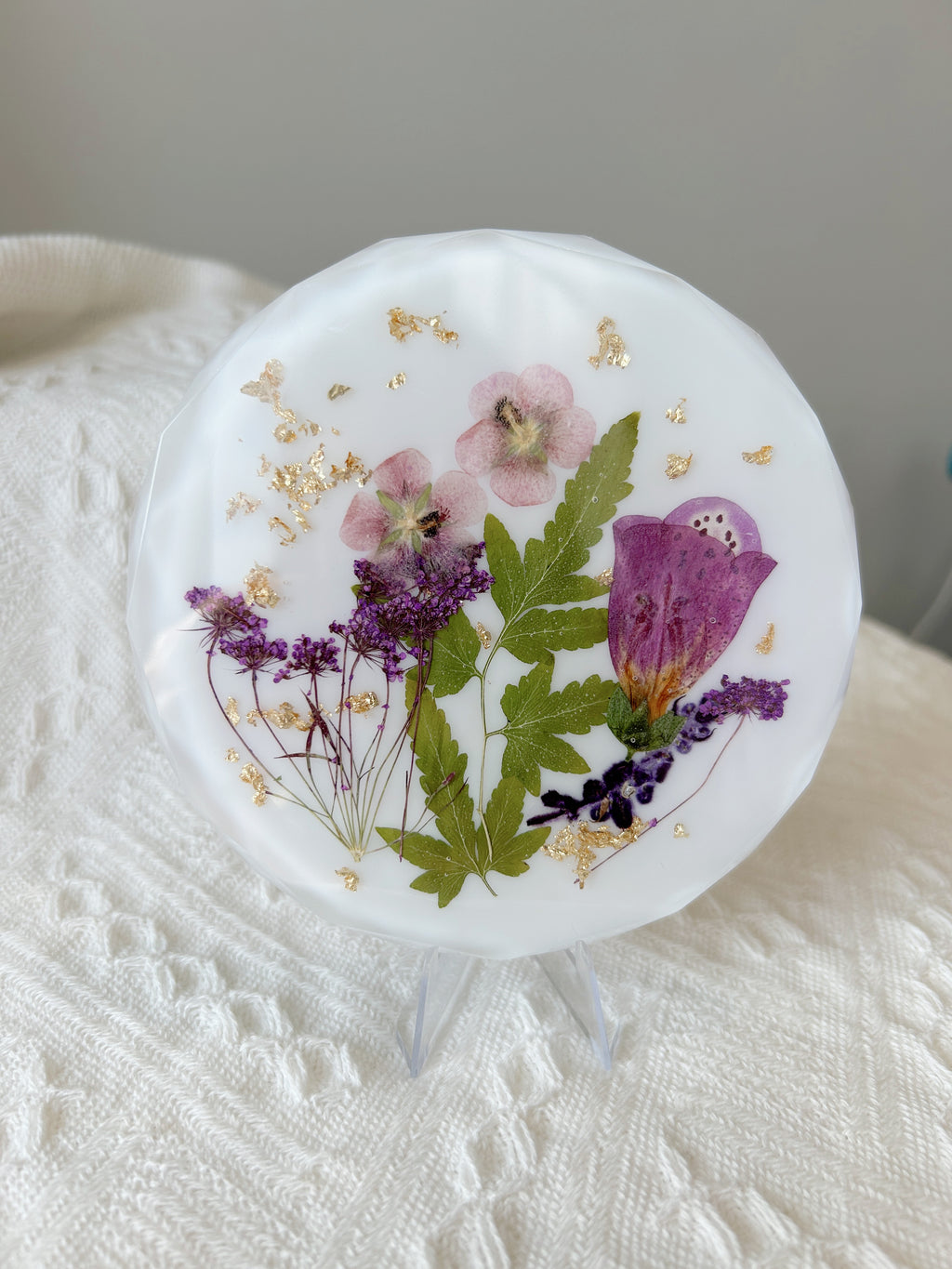 【Floral Fusion】Handmade Resin Diamond-shaped Coaster (individual)