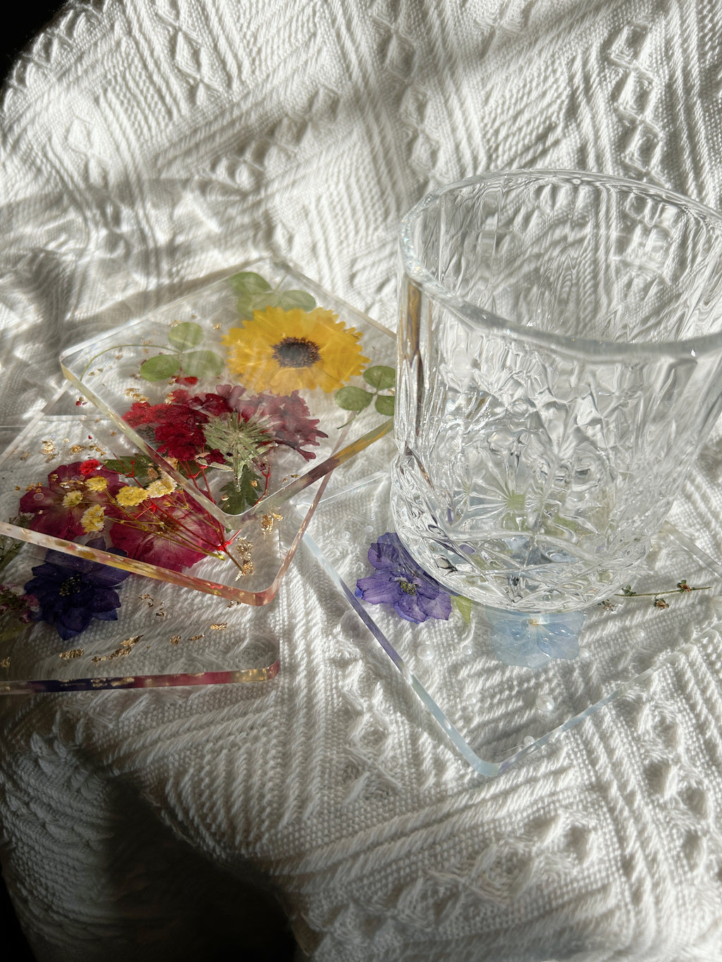 【Floral Fusion】Handmade Resin Coaster with Dried Pressed Flowers (individual)