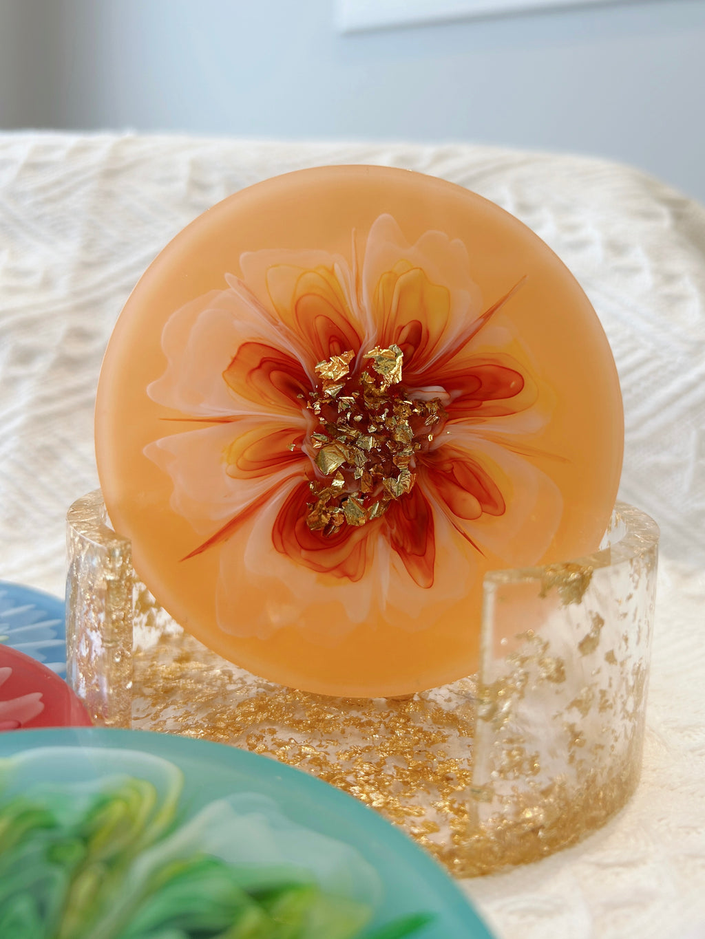 【Blooming Beauty】Handmade Resin Coaster Set (set of 5)