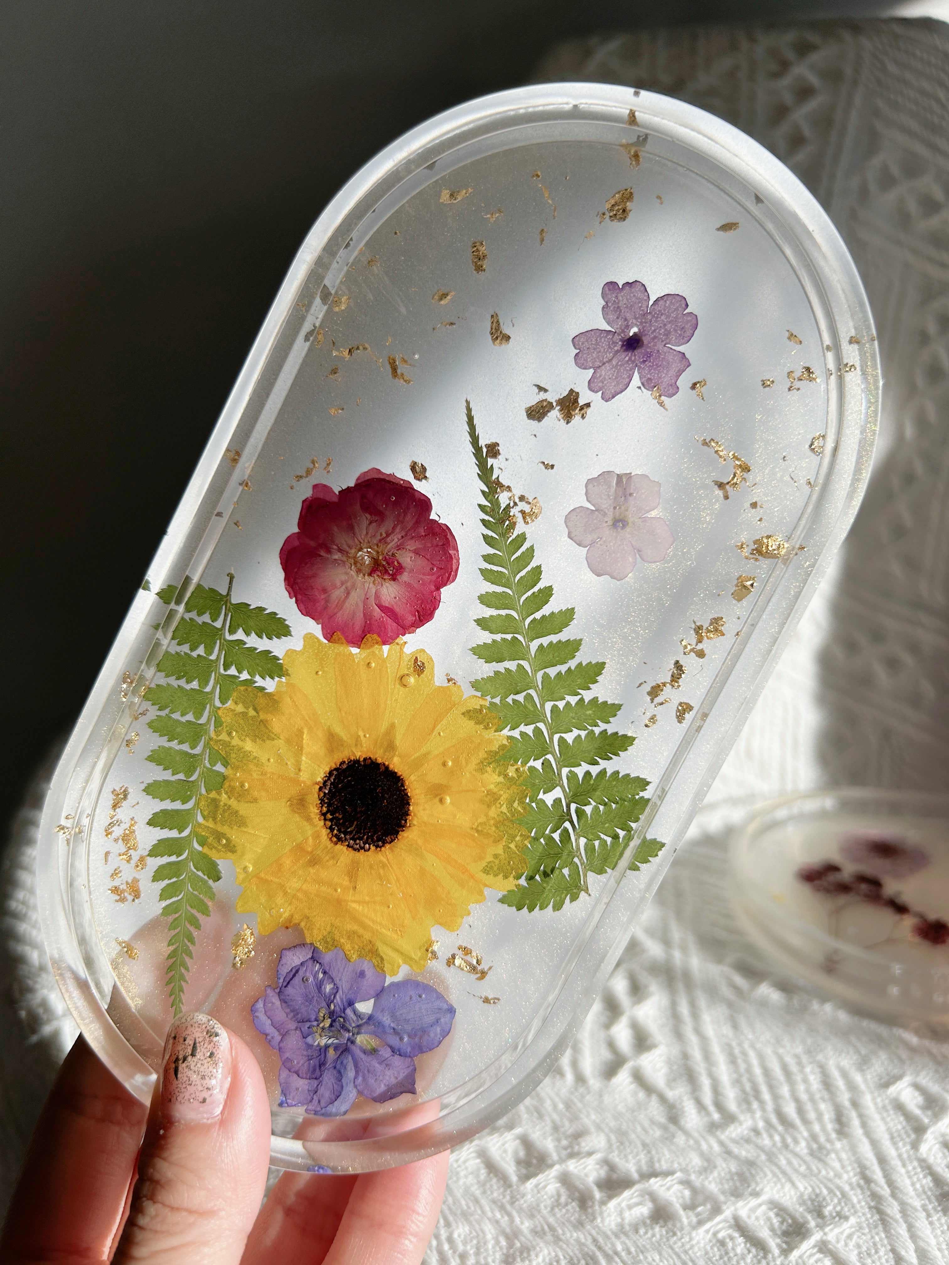 【Floral Fusion】Handmade Resin Trinket Tray (individual)