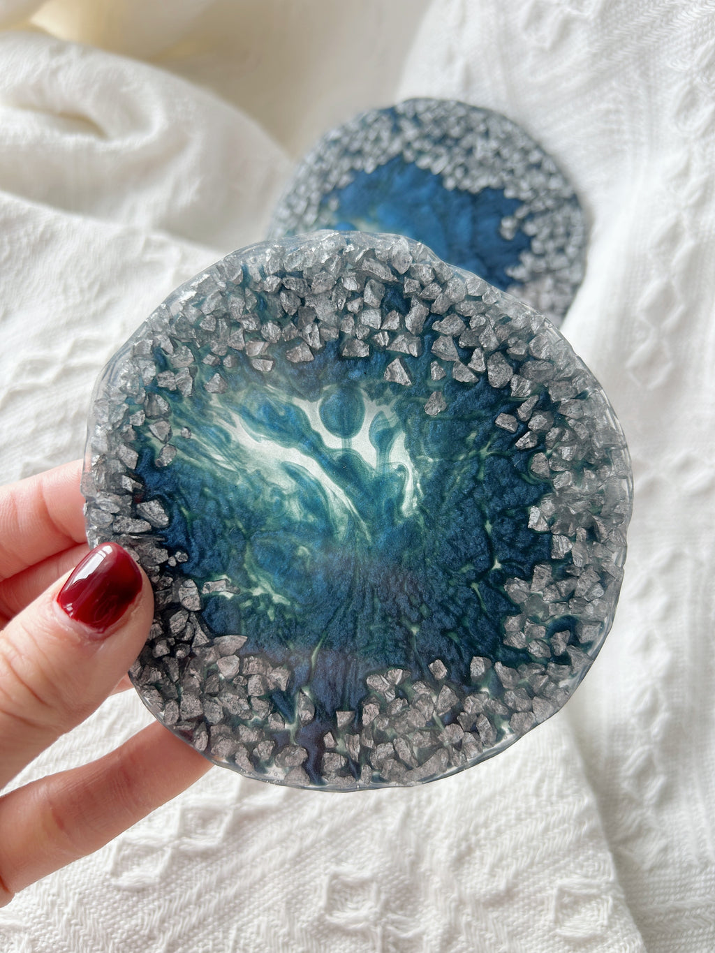 【Geode Luxe】Handmade Resin Coasters (pair)