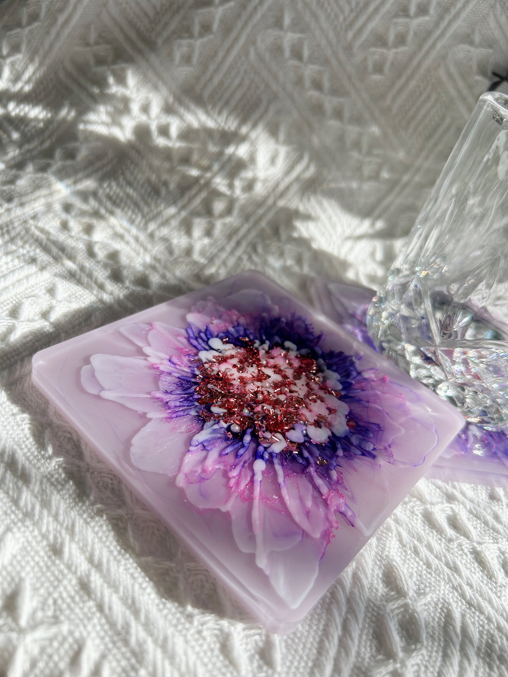 【Blooming Beauty】Handmade Resin Coasters (pair)