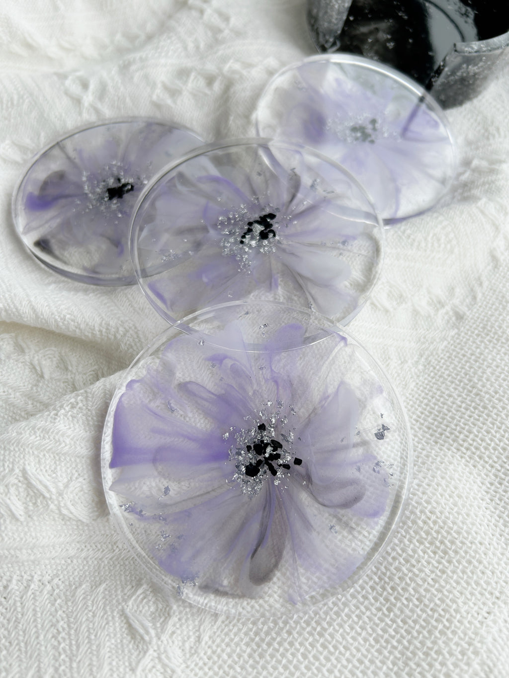 【Noir & Blanc】Handmade Resin Coaster Set (set of 5)