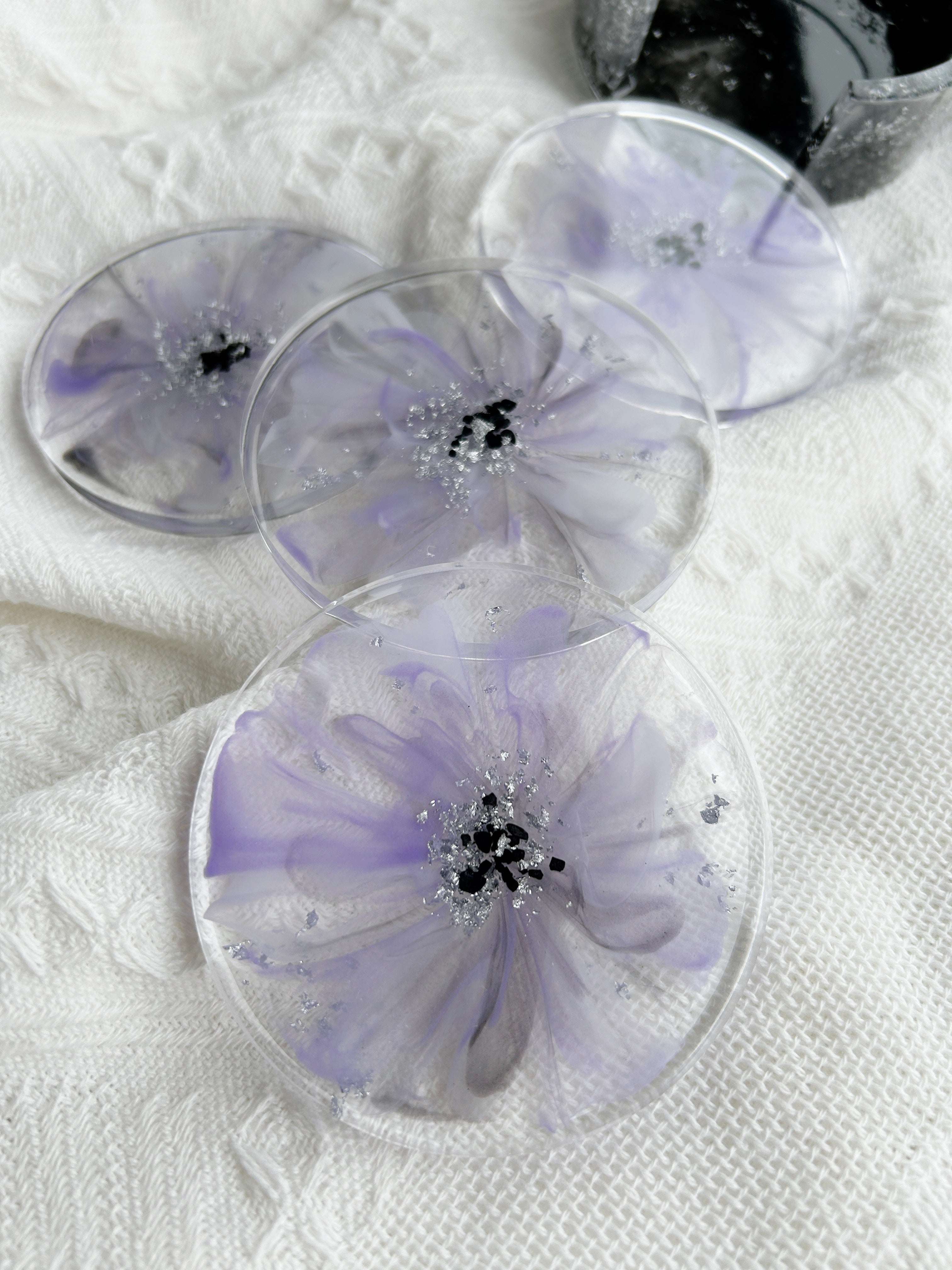 【Noir & Blanc】Handmade Resin Coaster Set (set of 5)
