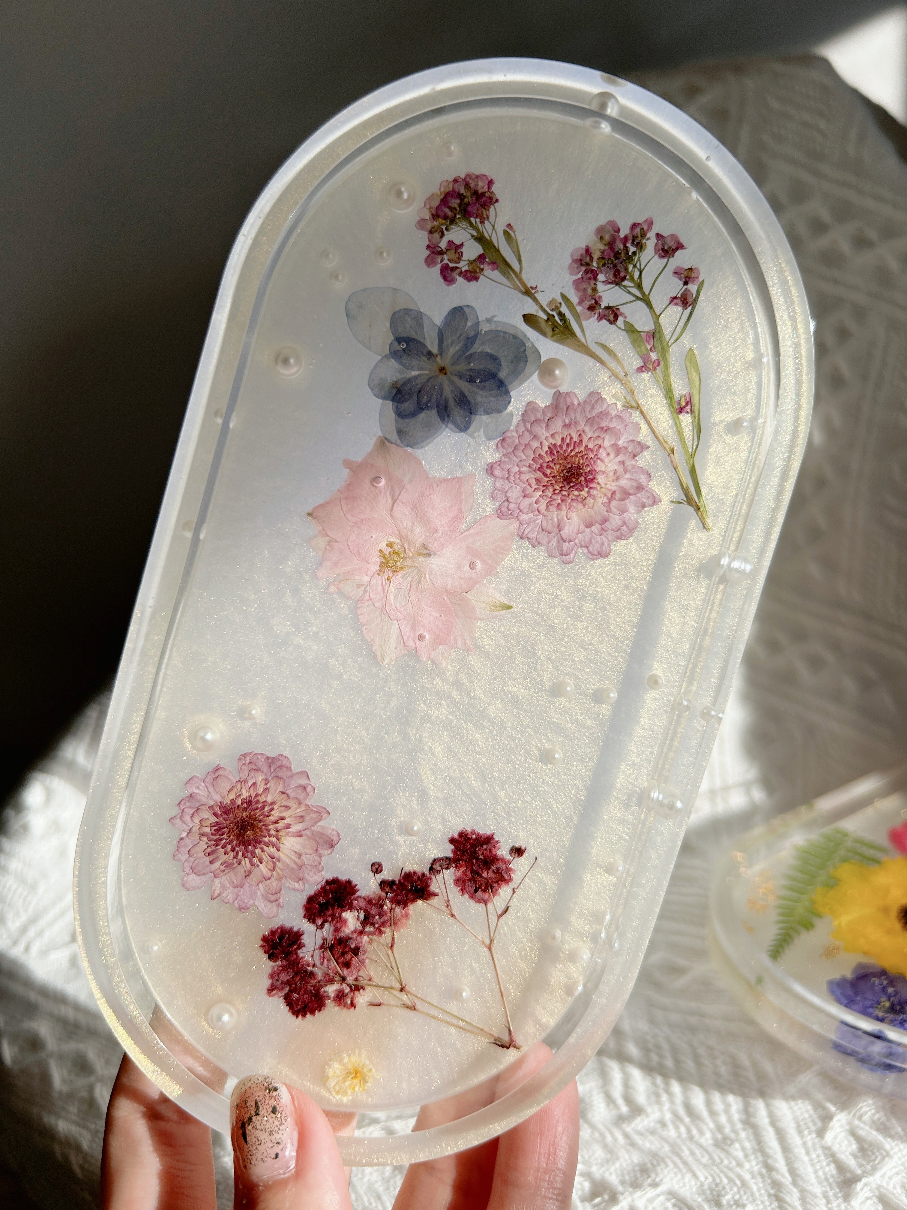 【Floral Fusion】Handmade Resin Trinket Tray (individual)