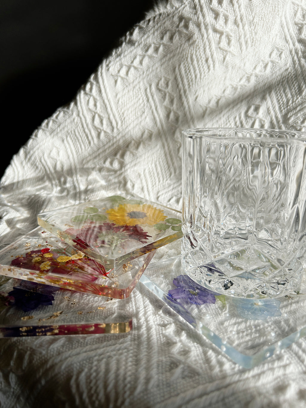 【Floral Fusion】Handmade Resin Coaster with Dried Pressed Flowers (individual)