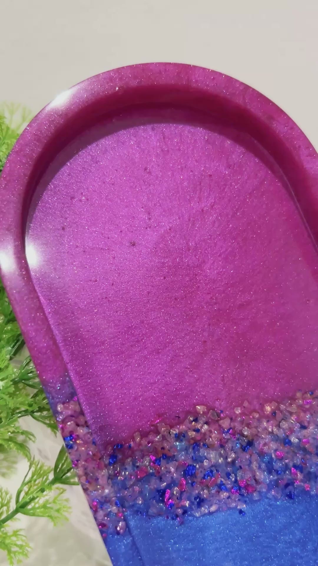 【Crystal Glow】Handmade Resin Coaster & Trinket Tray (3-piece set)