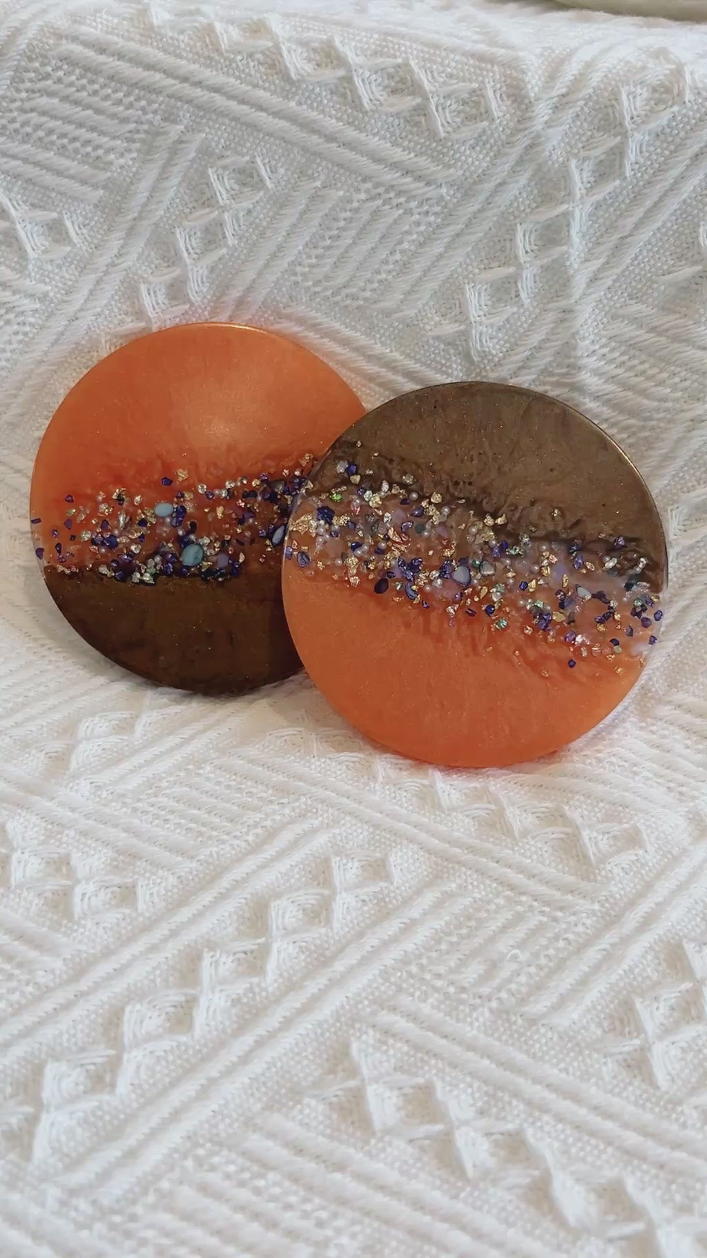 【Crystal Glow】Handmade Resin Coasters (pair)