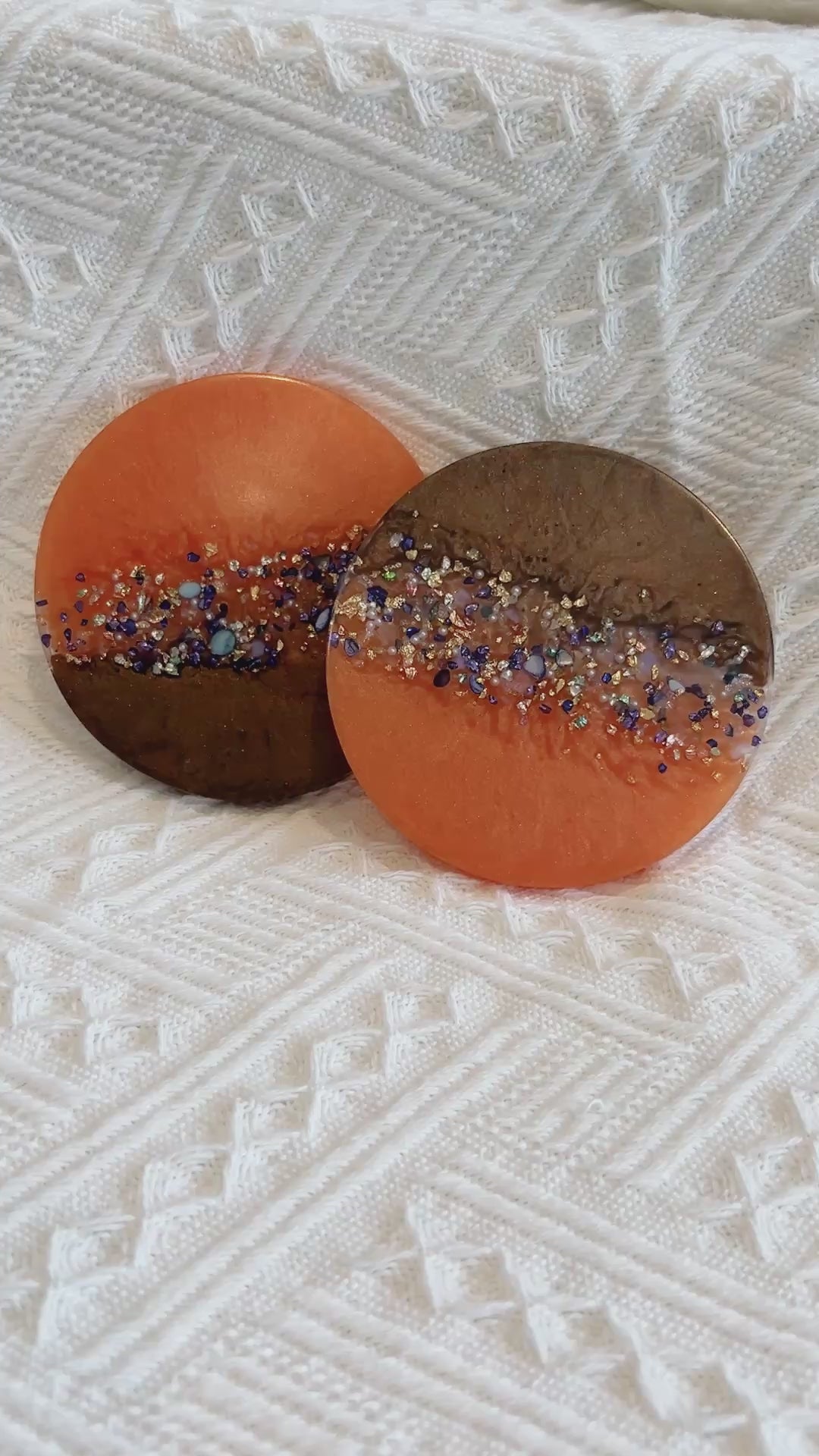 【Crystal Glow】Handmade Resin Coasters (pair)