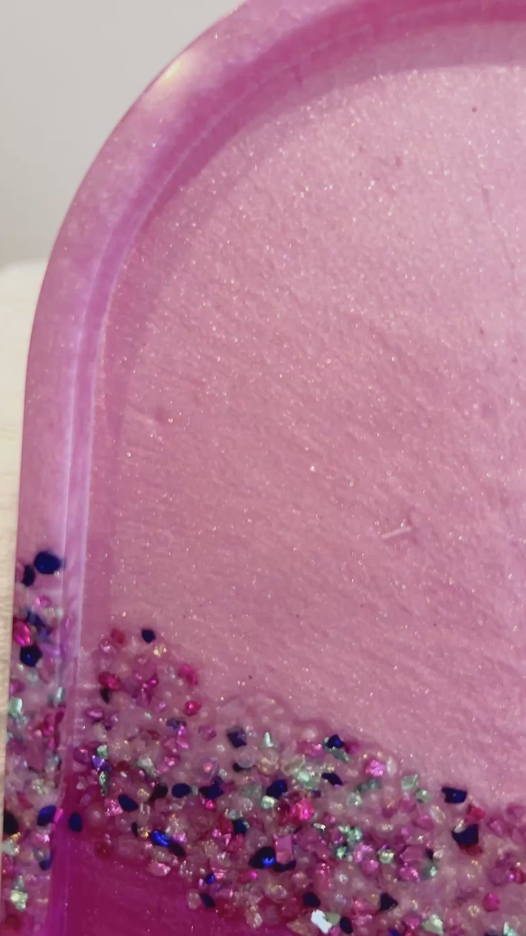【Crystal Glow】Handmade Resin Coaster & Trinket Tray (3-piece set)
