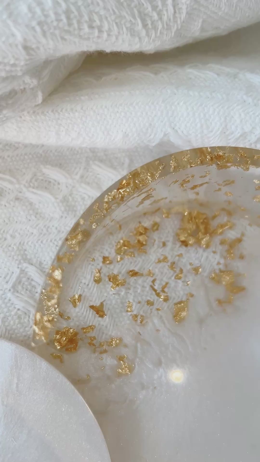 【Golden Elegance】Handmade Resin Coaster Set (set of 5)