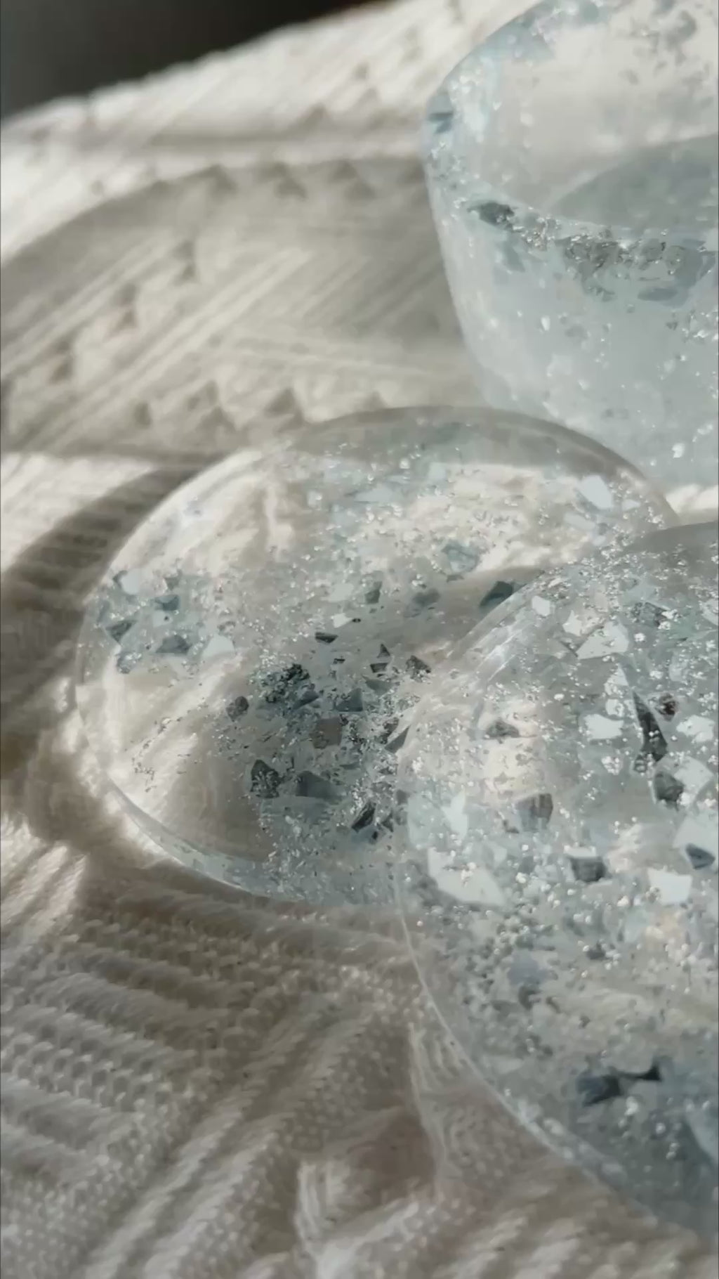 【Crystal Glow】Handmade Resin Coaster Set (set of 5)